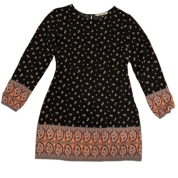 Abercrombie & Fitch Women's Paisley Long Sleeved Keyhole Dress Size Med‎ - Picture 1 of 16